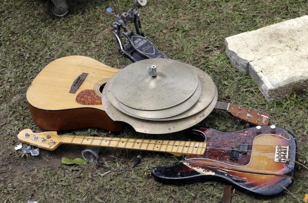 Band instruments damaged by Indonesia tsunami