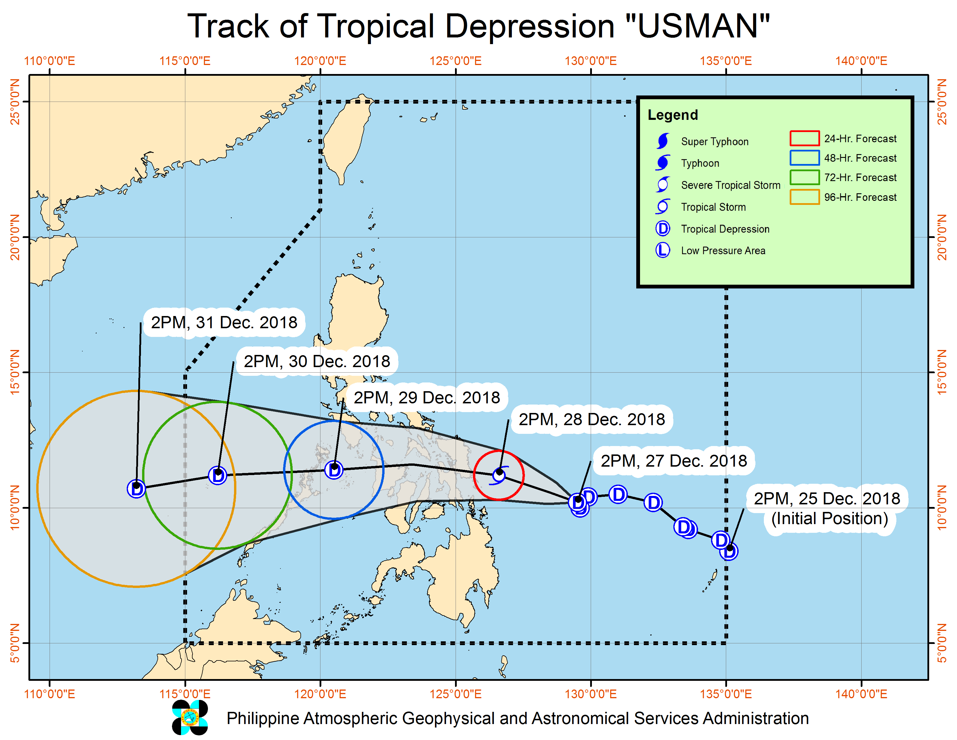 Tropical Depression 'Usman' slows down as it continues to move westward – Pagasa