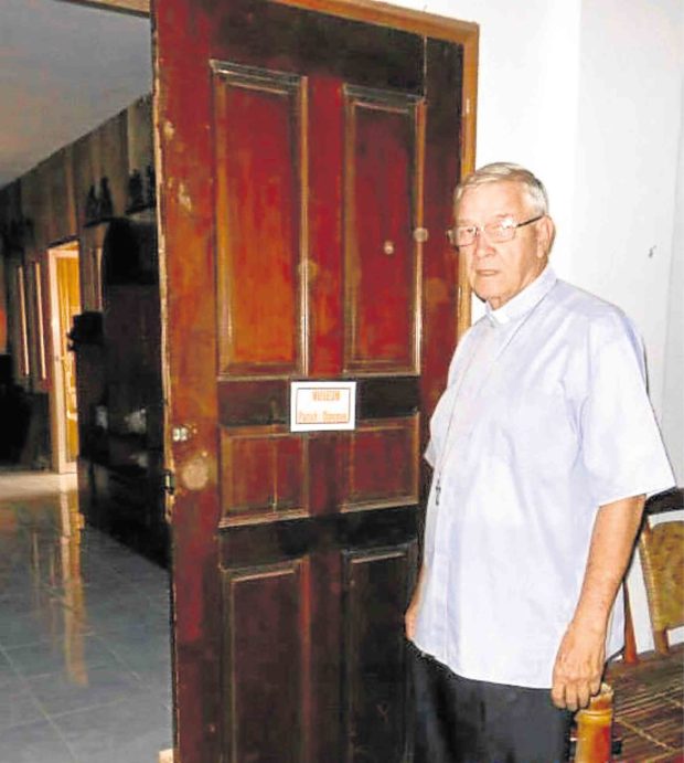ACCUSED American priest Kenneth Bernard Pius Hendricks inside Our Lady of the Holy Rosary Cathedral in Naval, Biliran, where he was arrested on Dec. 5. —CONTRIBUTED PHOTO