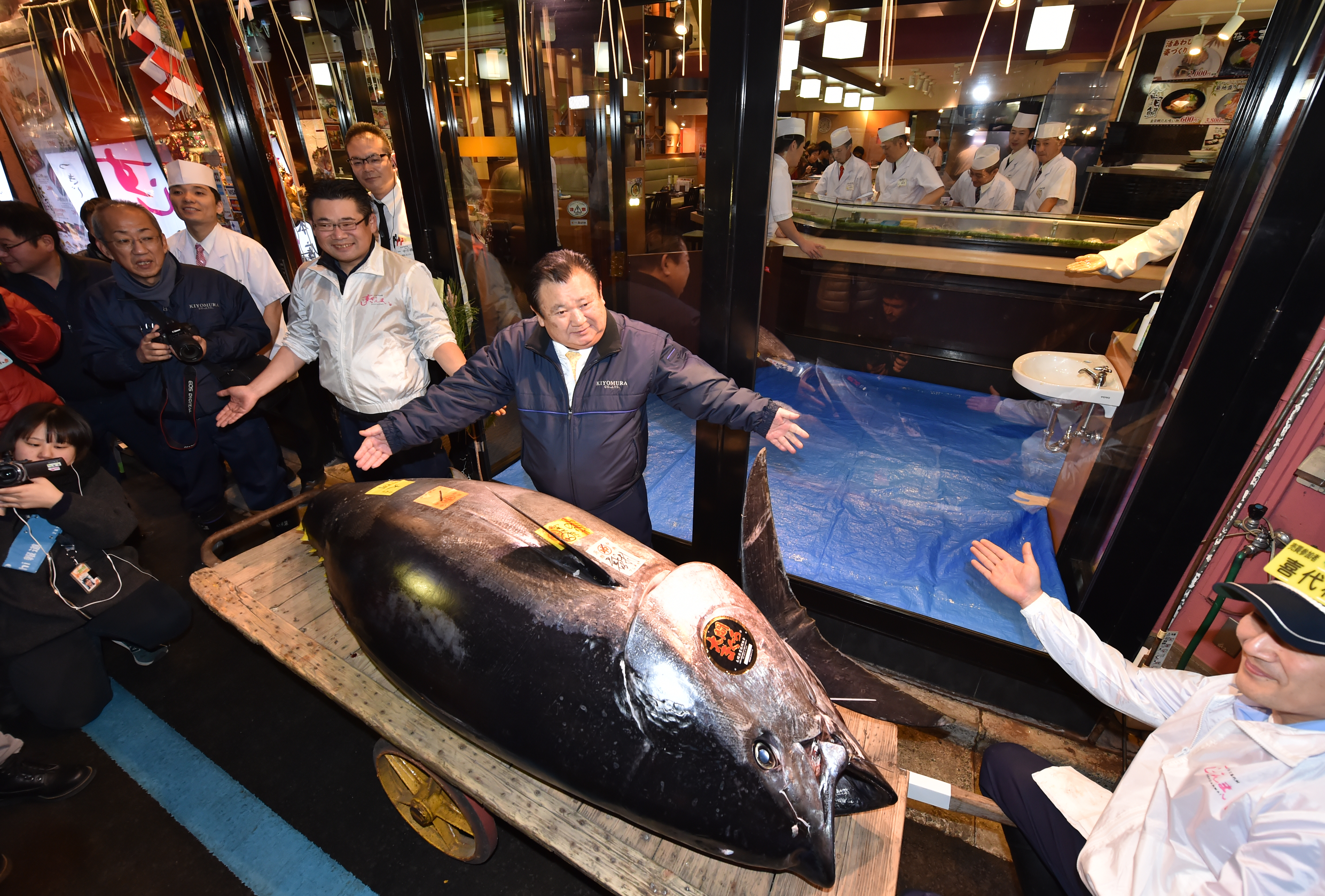 Record $3.1 million paid in New Year's tuna auction at Japan's new market