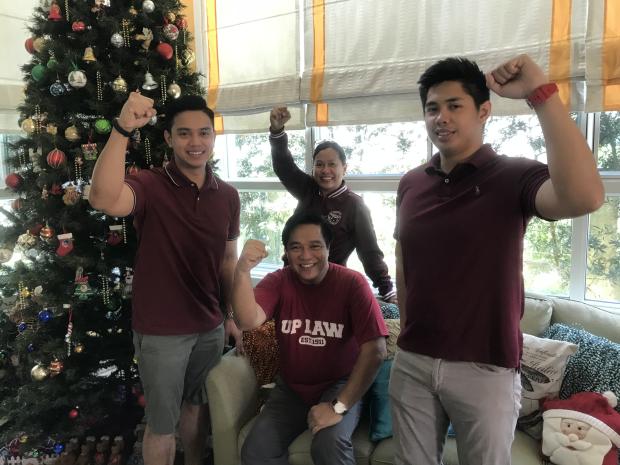 Rodel Batocabe and family in maroon shirts