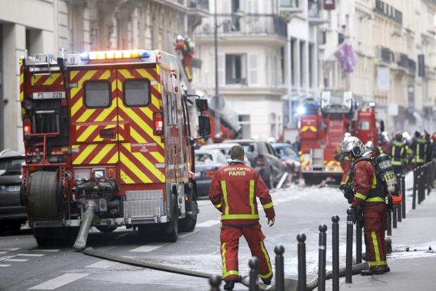 Firefighters at site of bakery gas explosion in Paris