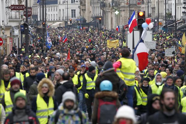 Yellow vest protesters in Paris