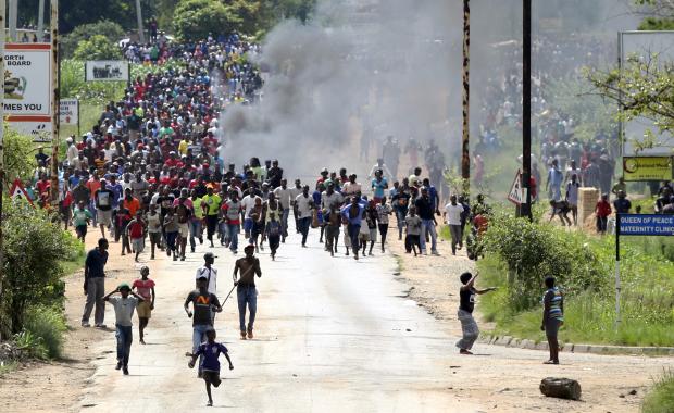 Protesters in Zimbabwe