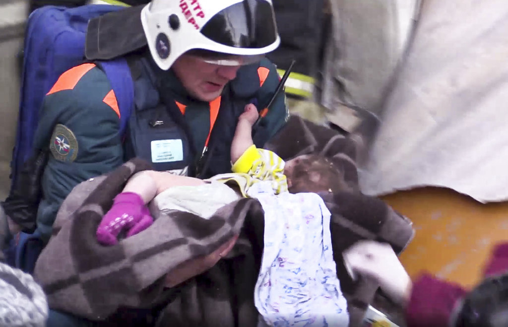 Infant pulled alive from Russian apartment collapse