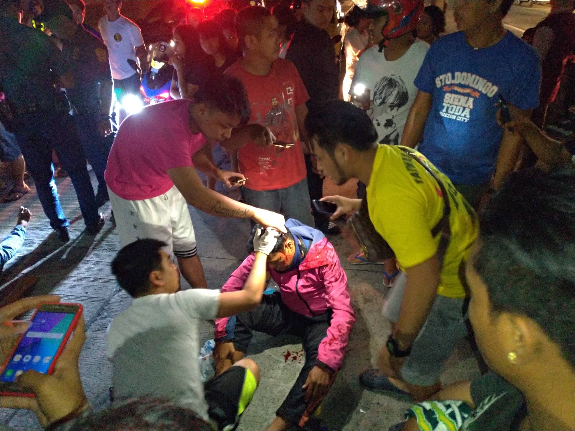 3 hurt after car rams tricycle in Quezon City