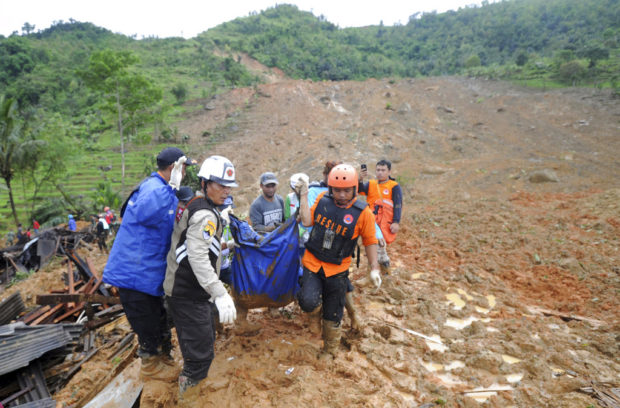 Rain sets off Indonesia landslide, killing 9 with 34 missing