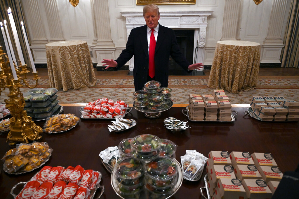 Lovin' it: Trump fetes champion Clemson with burgers, fries
