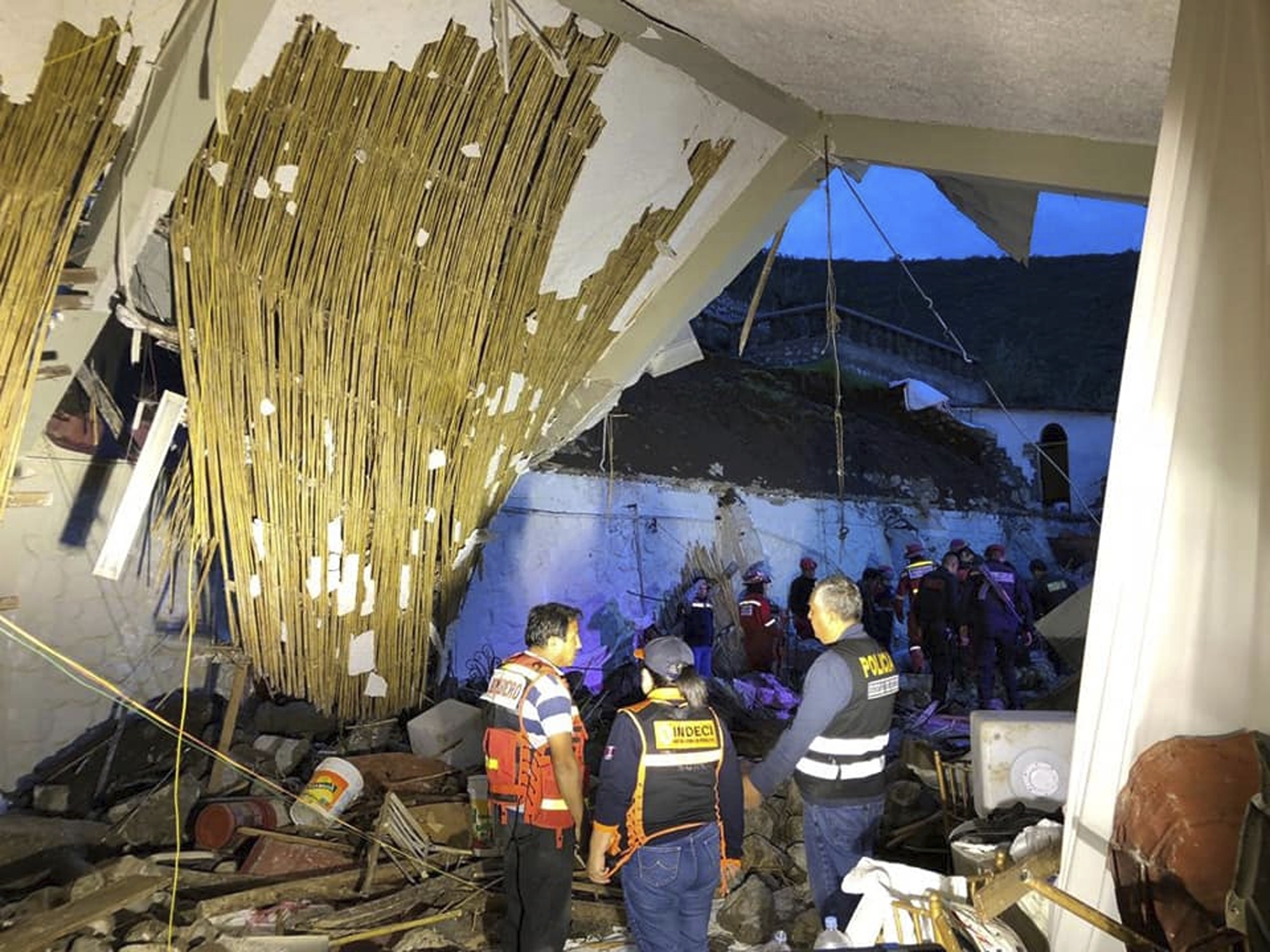 15 killed as hotel wall collapses in Peru wedding party