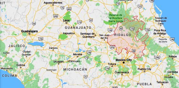 Hidalgo state in Mexico - Google Maps