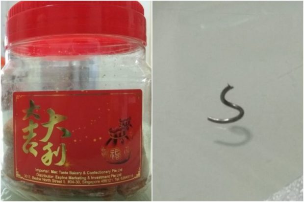 Metal object found in Chinese New Year peanut snack in Singapore