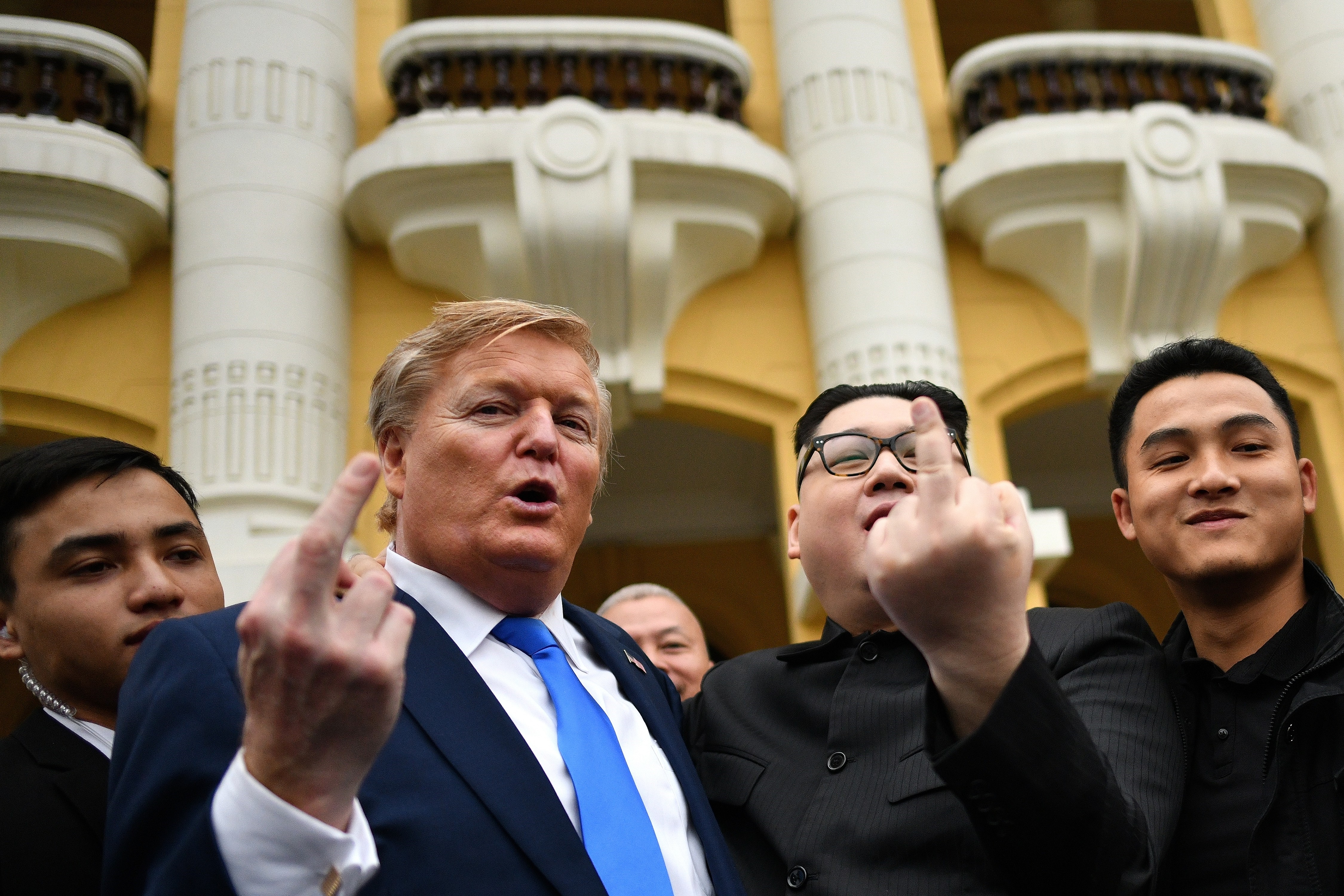 Trump, Kim impersonators held for questioning by Hanoi police
