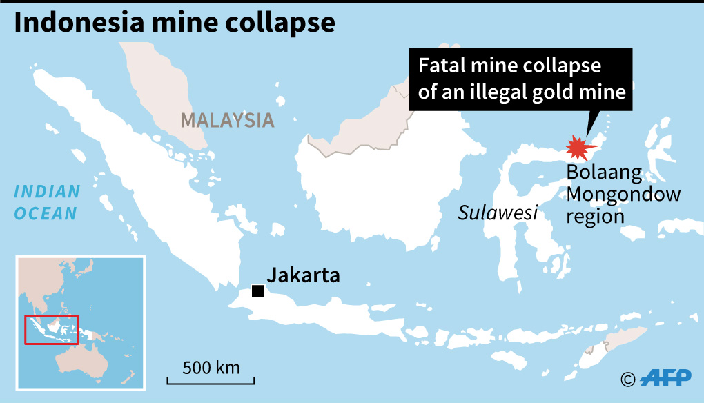 Dozens buried by collapse of unlicensed Indonesia gold mine
