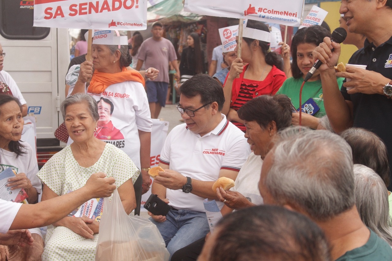 LOOK: Colmenares starts Senate bid by breaking bread with seniors