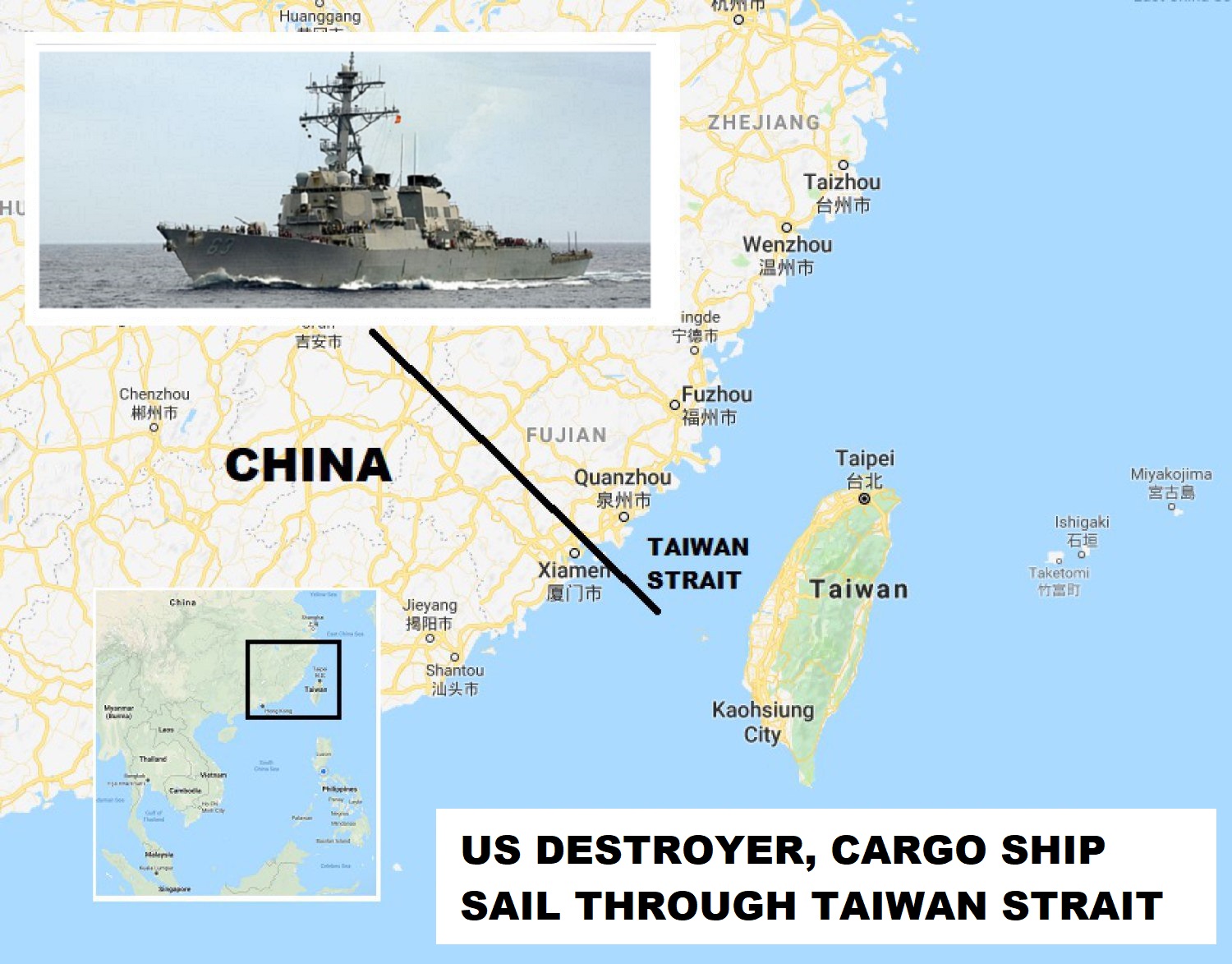 Two US Navy ships sail through Taiwan Strait
