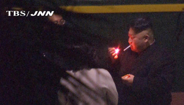 TV footage shows Kim Jong Un taking smoke break