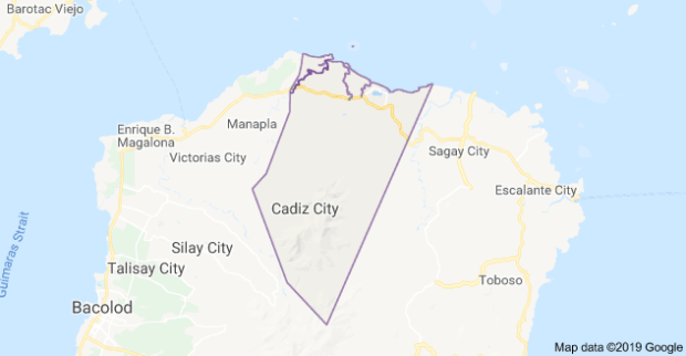Map of Cadiz City in Negros Occidental.