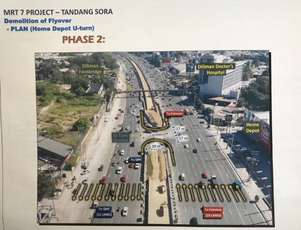  MMDA to close Tandang Sora flyover, intersection for MRT-7 work through 2020