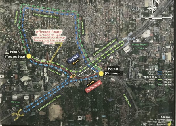 MMDA to close Tandang Sora flyover, intersection for MRT-7 work through 2020