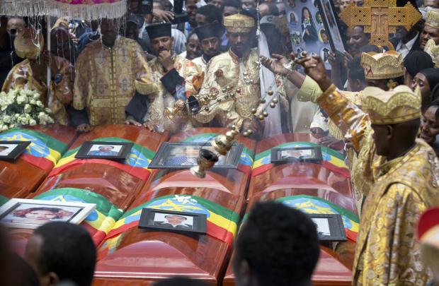Mass funeral ceremony for Ethiopian plane crash victims