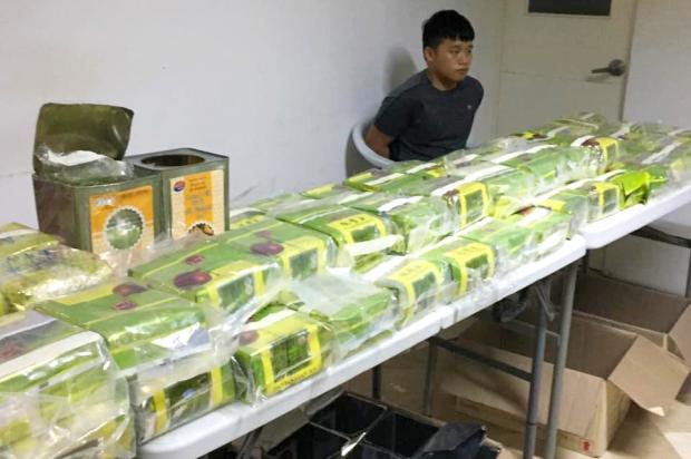 Chinese suspect with shabu packages