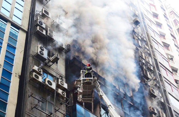Office tower catches fire in Bangladesh capital