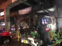 Passenger bus goes up in flames at Edsa - Shaw tunnel