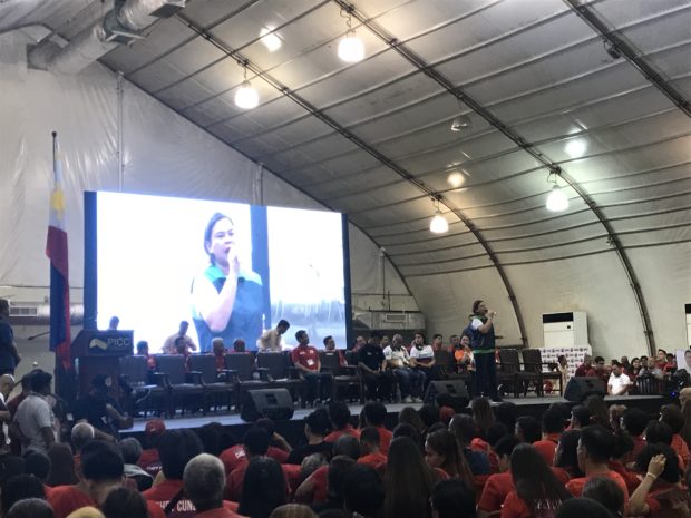Davao City mayor Sara Duterte-Carpio led the Hugpong ng Pagbabago's campaign sortie in Pasay City on Monday, March 4, 2019. Darryl John Esguerra/INQUIRER.net