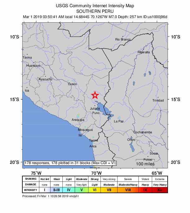 7.1-magnitude earthquake hits southern Peru