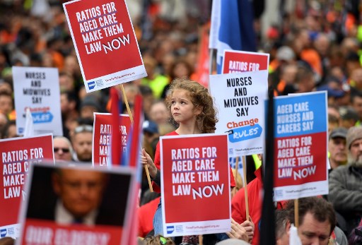 Tens of thousands march in Australia for higher wages