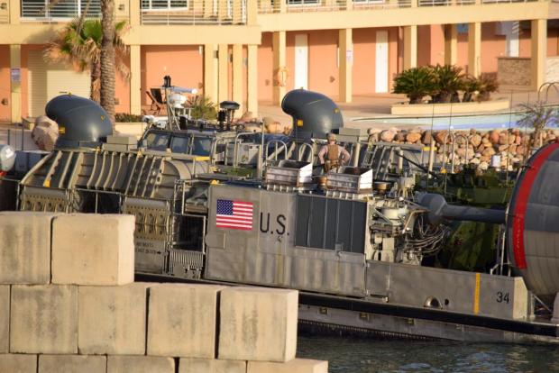 US amphibious hovercraft in Janzur in Libya