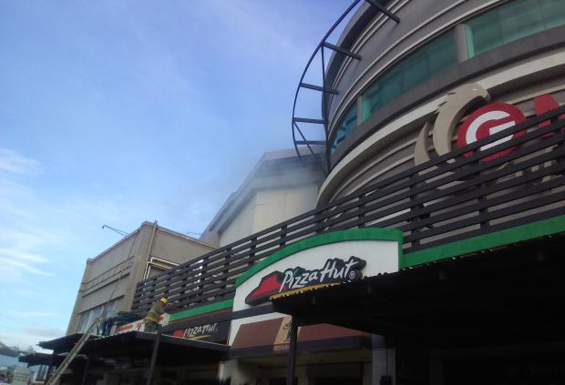 Firefighter on upper level of Gaisano Mall in Davao City