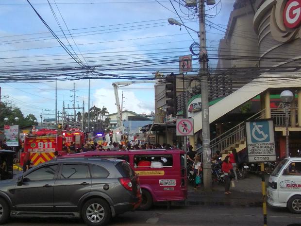 Firefighters outside Gaisano Mall in Davao City