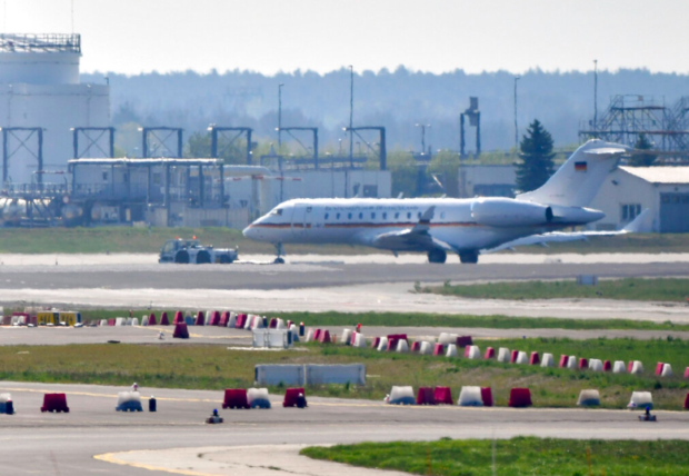 German government plane blocks runway at Berlin airport