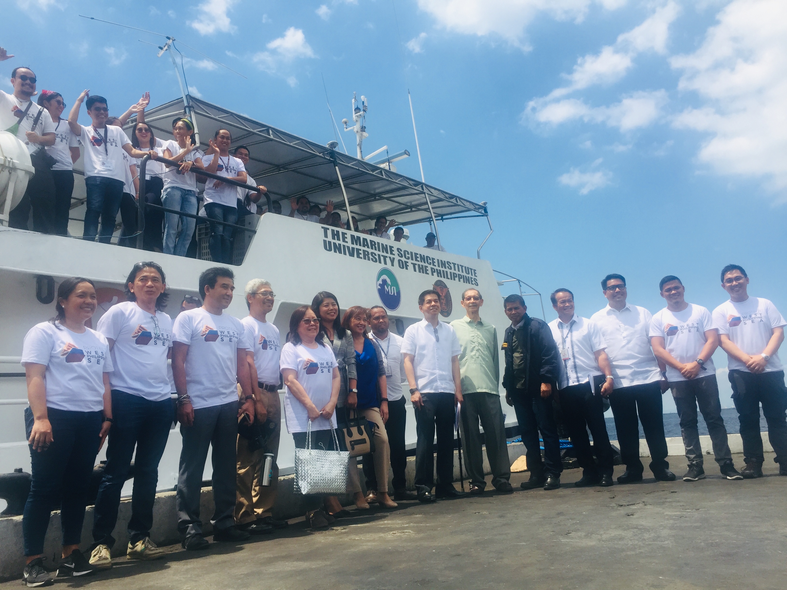 A team of Filipino scientists from UP- Marine Science Institute was sent off for a two-week research expedition in the Kalayaan Island Group. It will be the first time that they will use their own vessel. / FRANCES MANGOSING