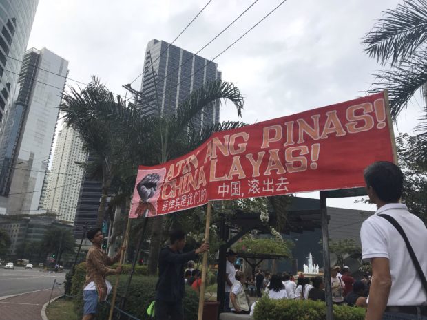 LOOK: Protesters prepare to march toward Chinese Embassy