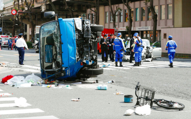Car smashes into pedestrians in Tokyo, killing 2 on bicycle