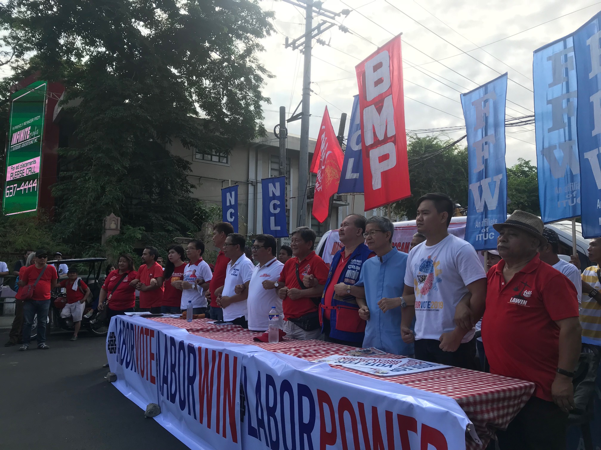 LOOK: Workers, candidates protest at Mendiola on Labor Day