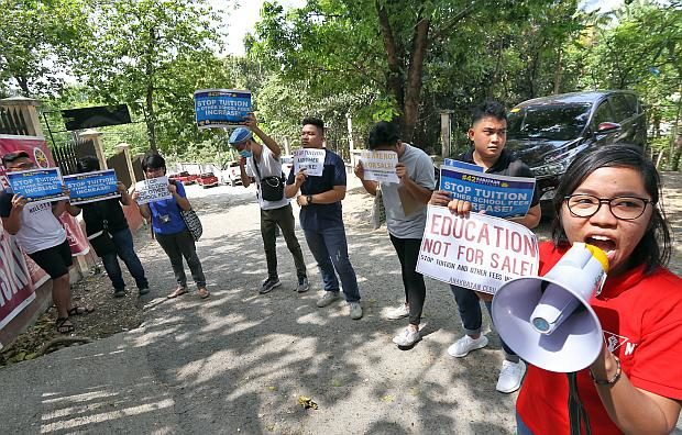 Dyan Gumanao leading a protest rally. STORY: 2 missing Cebu-based activists found