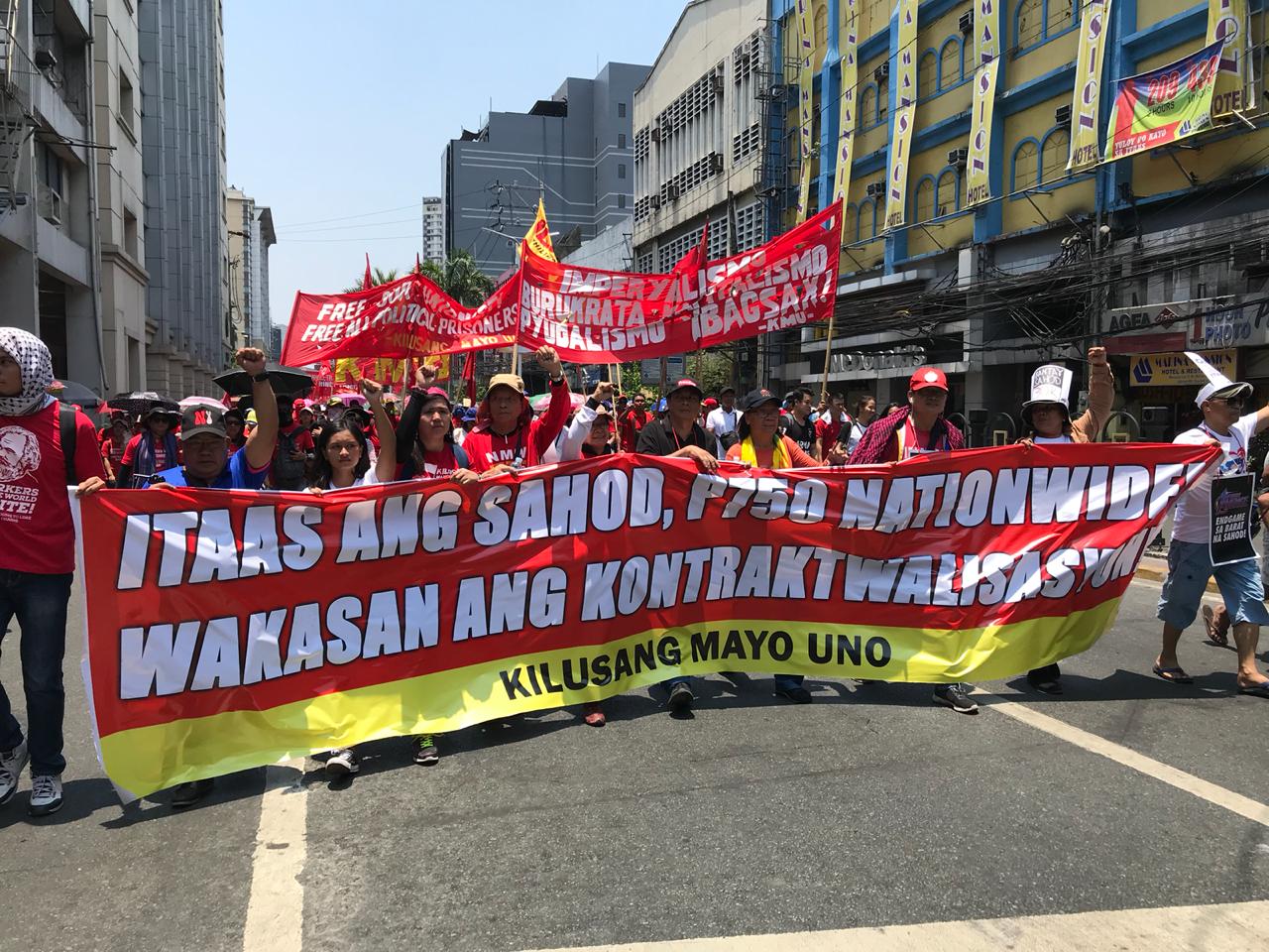 LOOK: Thousands gather at Mendiola for afternoon Labor Day rally