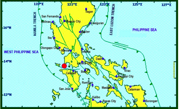 Magnitude 4.5 quake jolts Calatagan, Batangas 