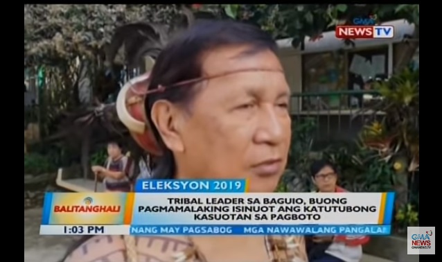 Tribal Leader Proudly Wears Traditional Garb While Voting In Baguio