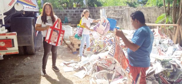 Campaign tarps, plastic trash end up in trade fair