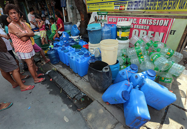 PRECIOUS DROP Manilans are again struggling to get water as the distributors fail to keep the service interruption schedules that they have introduced to conserve supply. GRIG C. MONTE GRANDE