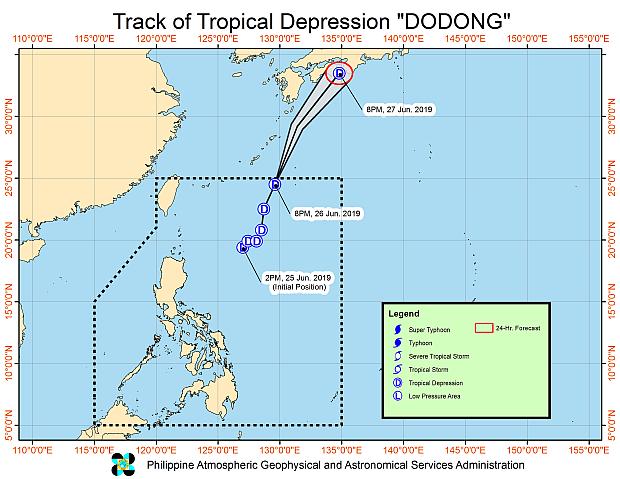 Track of Dodong - 11 p.m. Pagasa - 27 June 2019