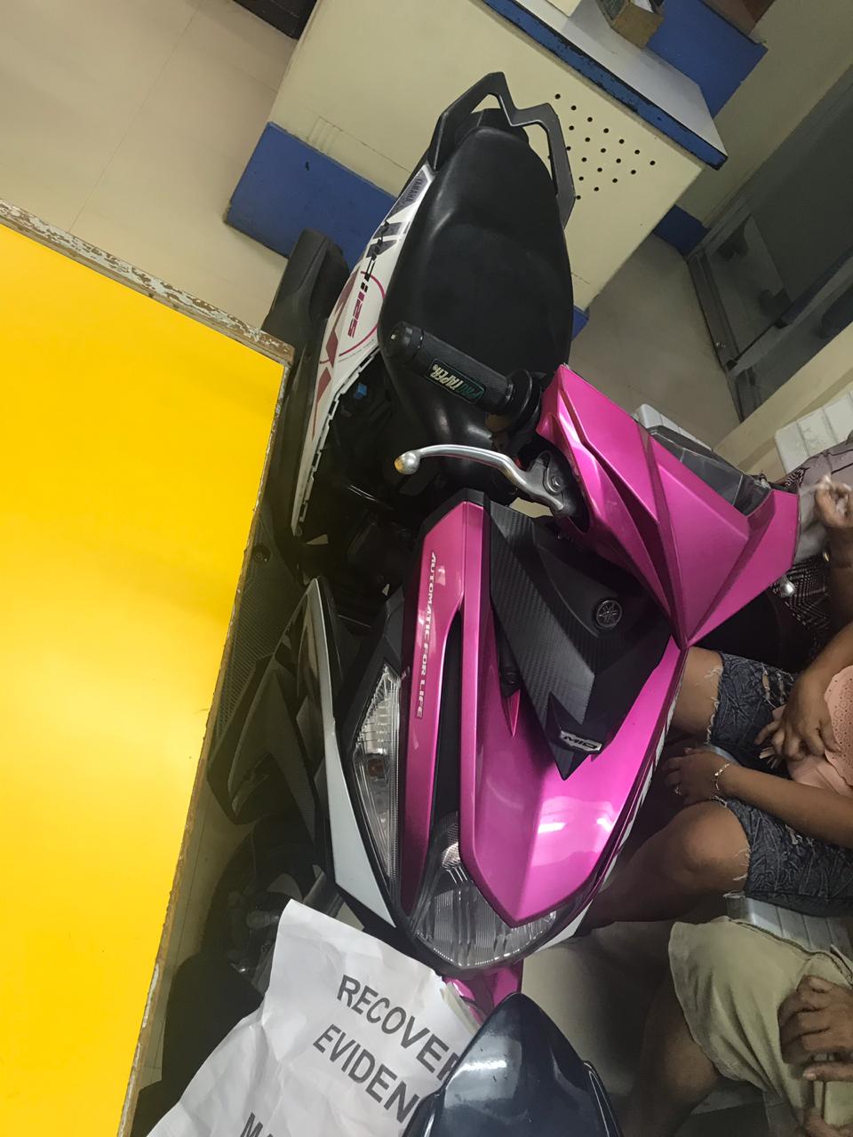 Motorcycle retrieved from a suspected carnapper killed in a shooting incident in Pandacan, Manila on June 12, 2019 /Consuelo Marquez