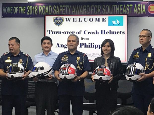 Angkas donates 50 motorcycle helmets to PNP-HPG