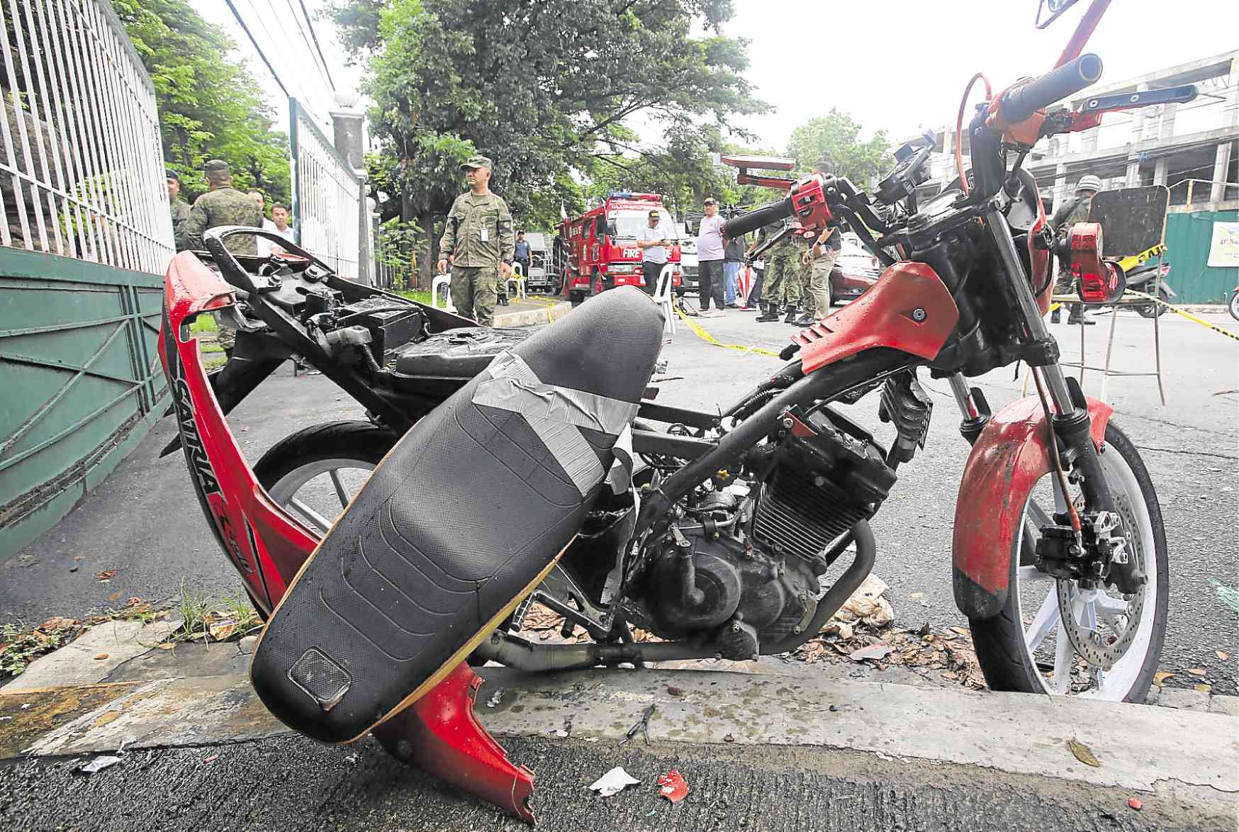 Army: Motorbike left near gym cause for concern