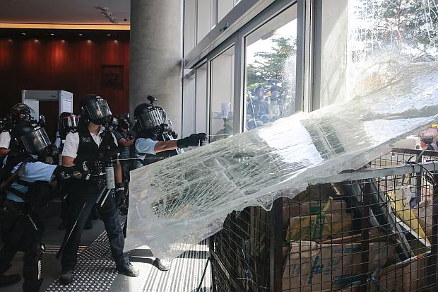 Hong Kong police during protest