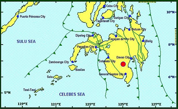Cotabato earthquake map